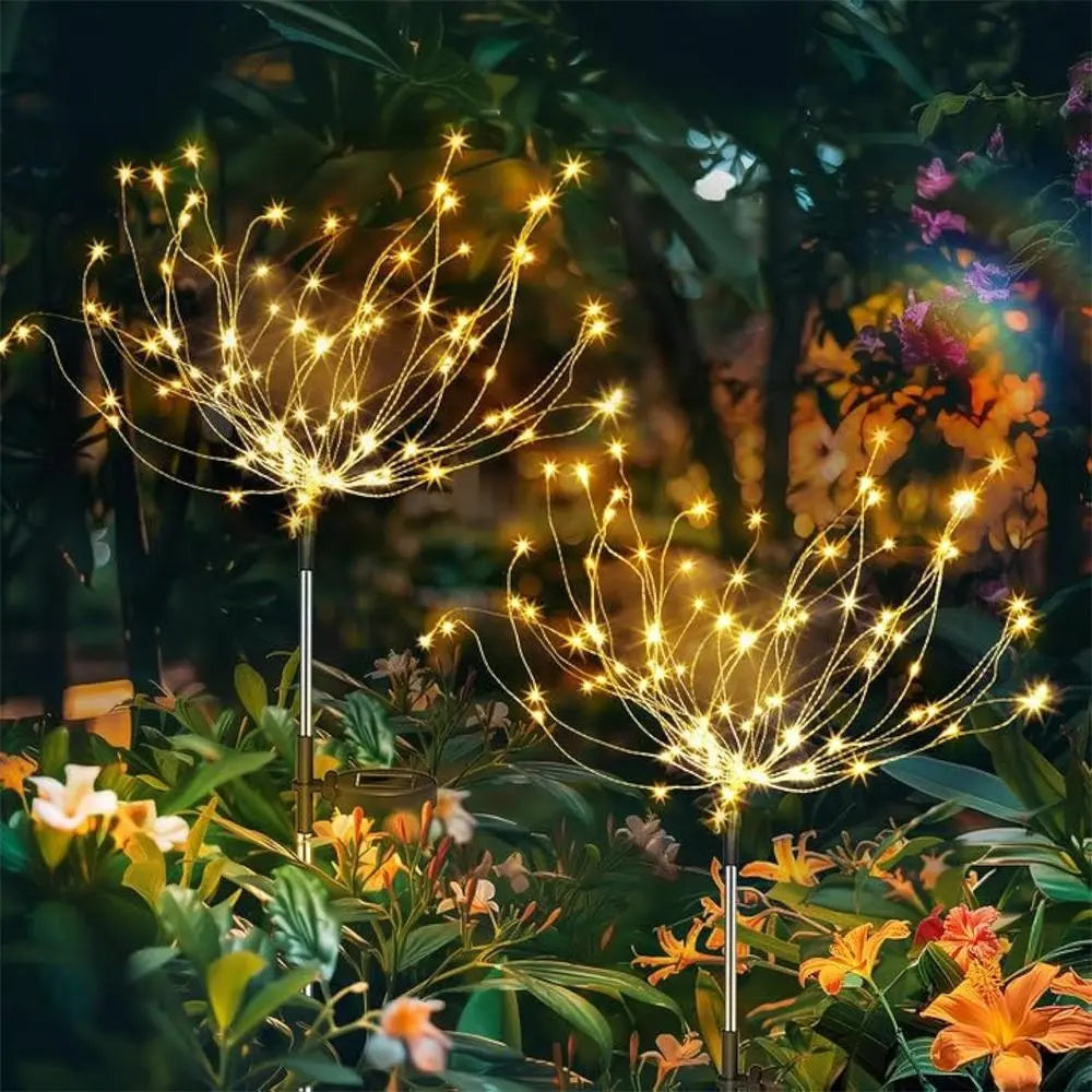 Solar Powered Firework Shaped LED Light, 1 Count Waterproof Outdoor Dandelion Lawn Lamp, Garden Decoration Fairy Lights, Outdoor Garden Lighting for Patio Garden Decor, Modern #GLOBAL PICKS