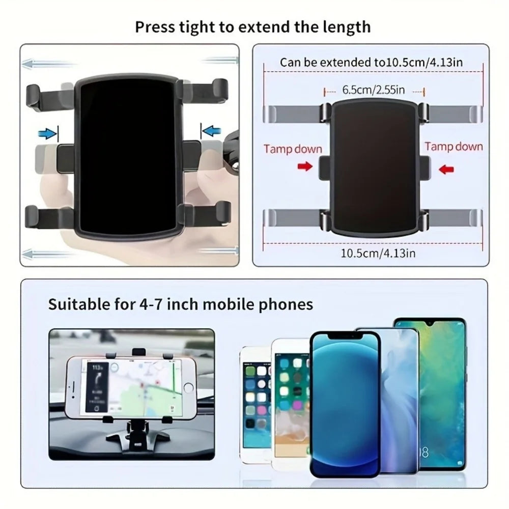 Universal Car Dashboard Phone Holder 360° Rotation Smartphone Car Stand For iPhone Samsung Xiaomi Portable GPS Navigation Holder