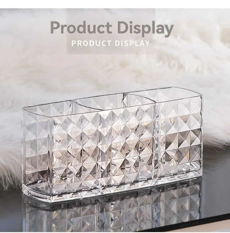 1Pcs/2Pcs Diamond Patterned Mirror Cabinet Storage Box, Bathroom, Bathroom, Cosmetics, Lipstick Storage Rack