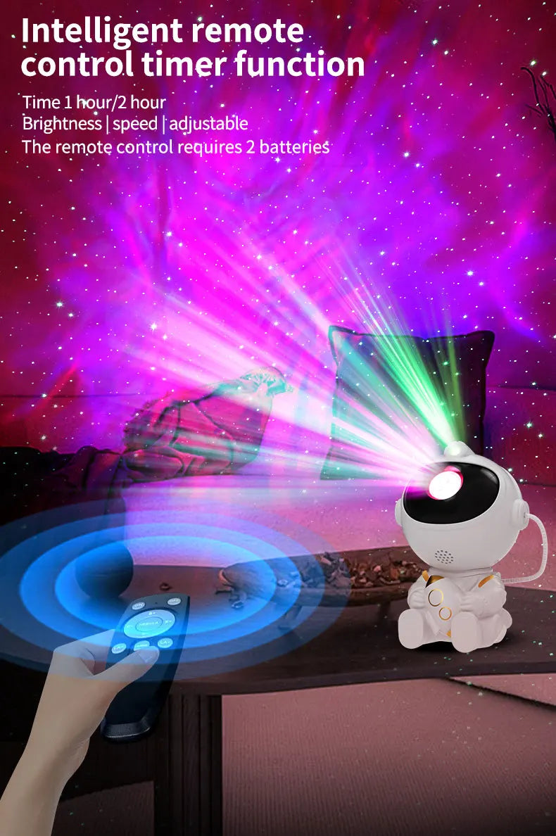 LED Star Galaxies Projector Night Light Astronaut Starry Sky Bedroom Room Decor Children's Gift - LED Atmosphere Creating Lamp