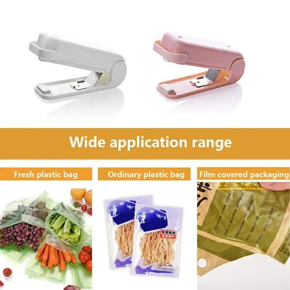 1PC Snack Sealer Mini Heat Bag Sealing Machine Package Sealer Portable Kitchen Thermal Plastic Food Bag Closure Accessories Tool