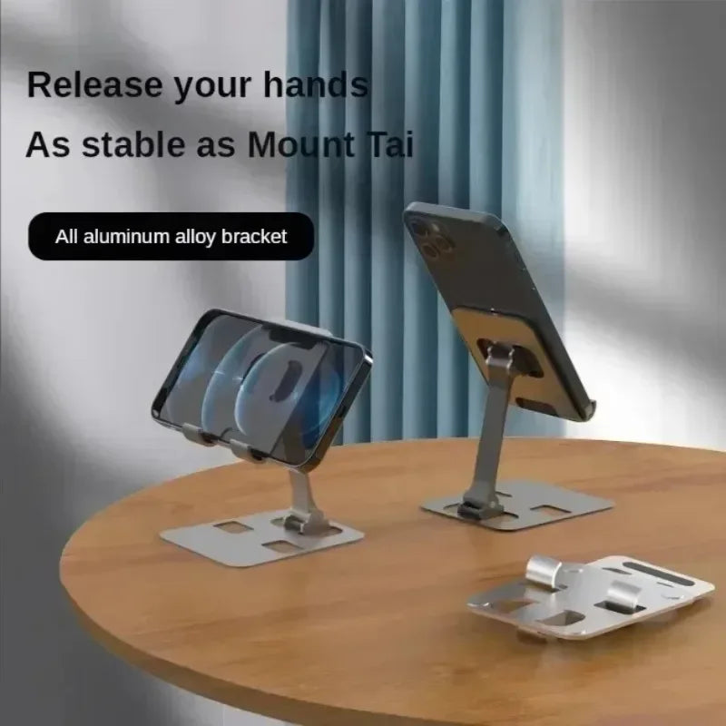 Fashion Universal Foldable Desk Phone Holder Mount Stand For iPhone 12-17 Mobile Phone Holder Tablet Desktop Metal Holder - WOF 