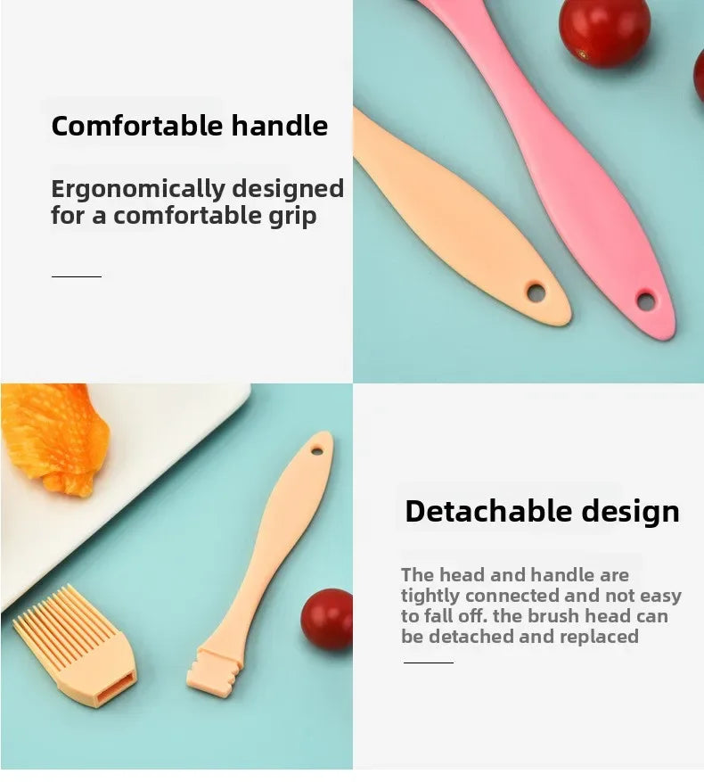 Food Grade Silicone Oil Brush BBQ Barbecue Brush Kitchen Pancake Brush Oil Brush Sauce Brush Kitchen Small Tools - WOF 