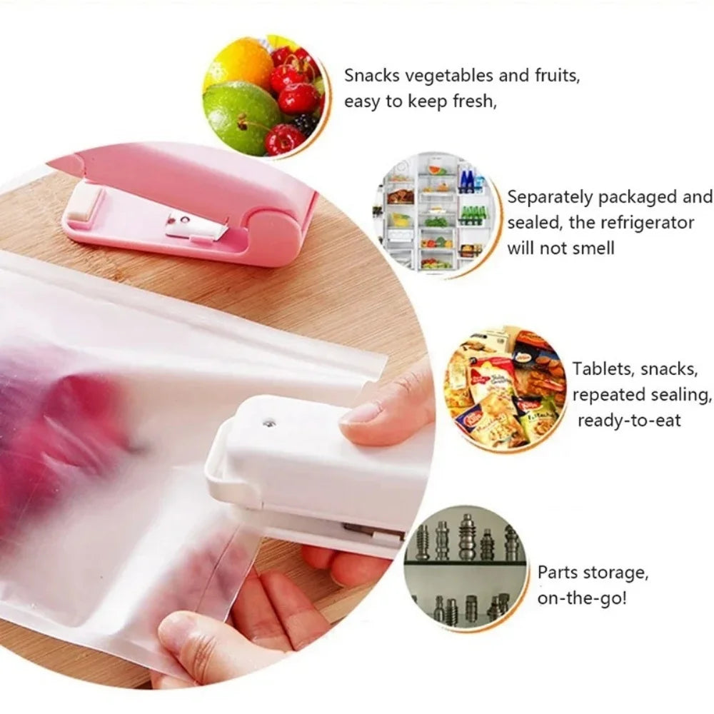 1PC Snack Sealer Mini Heat Bag Sealing Machine Package Sealer Portable Kitchen Thermal Plastic Food Bag Closure Accessories Tool