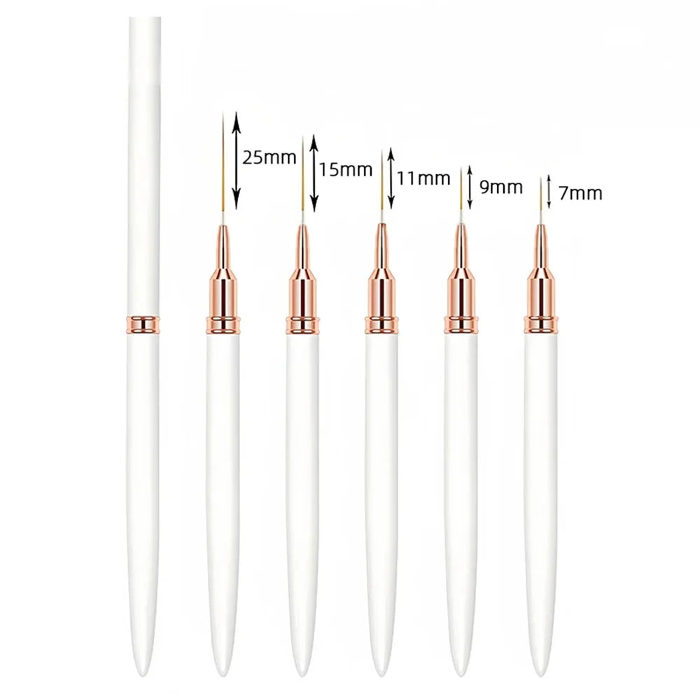 Nail Brush Pen 5pcs/set Nail Art Liner Brushes Set Elongated Striping Drawing Professional