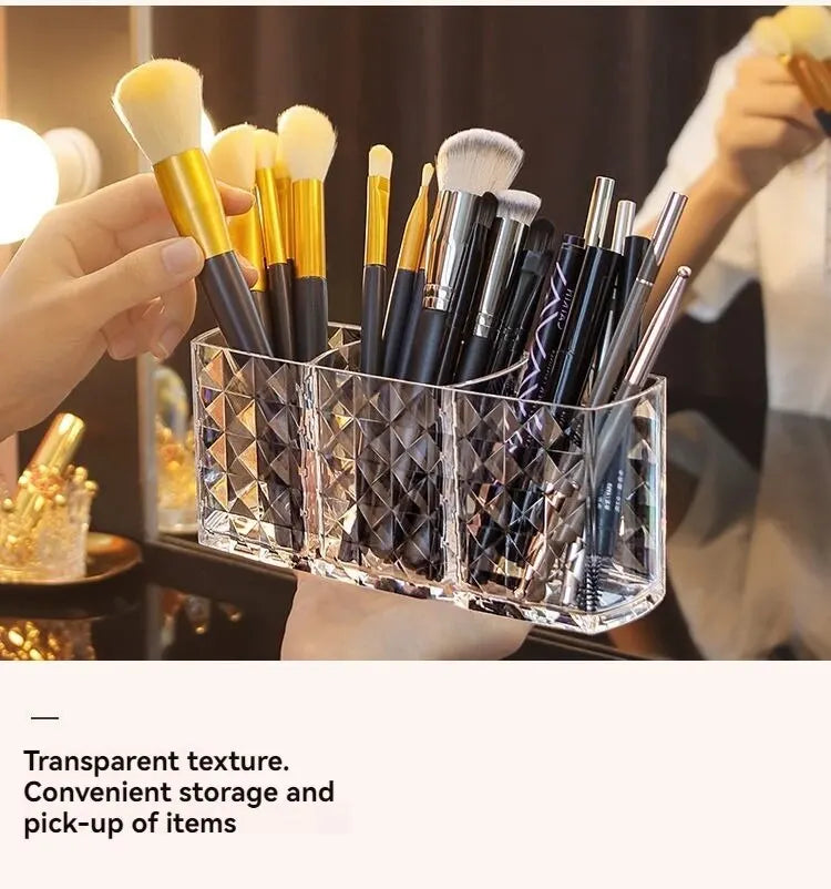 1Pcs/2Pcs Diamond Patterned Mirror Cabinet Storage Box, Bathroom, Bathroom, Cosmetics, Lipstick Storage Rack