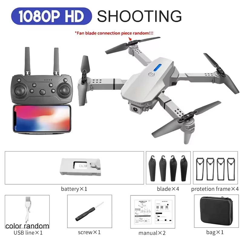 2025 E88 Professional HD 4K RC Drone Wide Angle Camera Foldable Helicopter Quadcopter Aircraft Kid Gift Toys by KBDFA